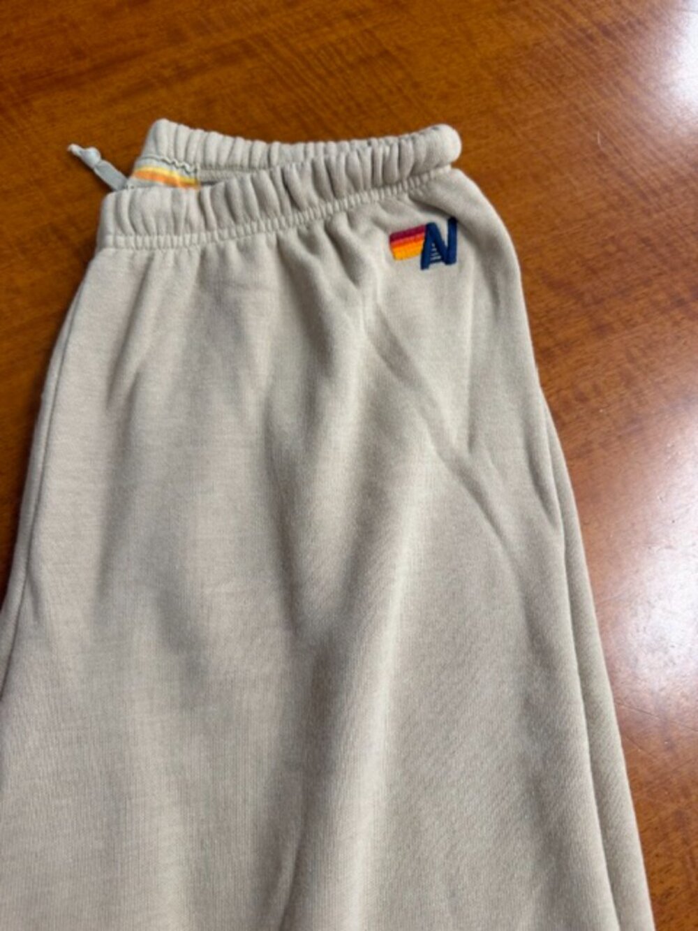 LIKE NEW + Aviator Nation Heart sweatpants +Tan+ Extra Large - Picture 3 of 5